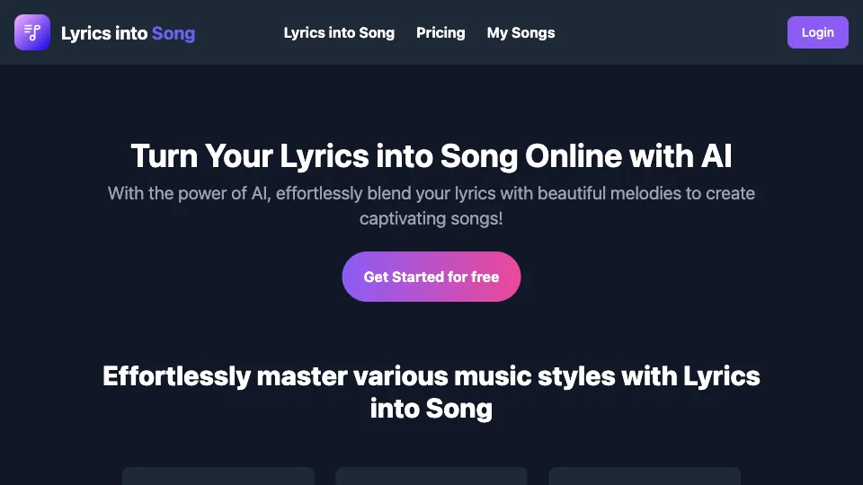 Lyrics into Song